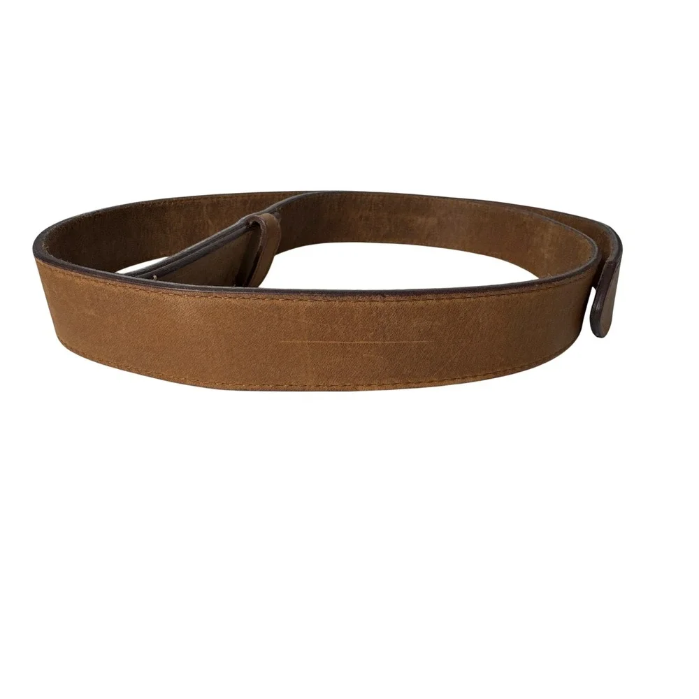 Schmidt Workwear Mens 44 Brown Genuine Cowhide Leather Hidden Buckle Belt 1.5
